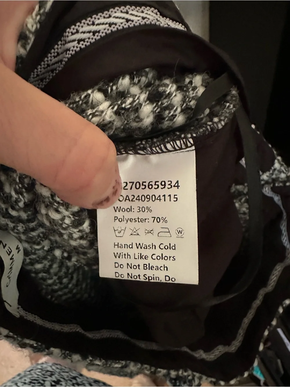Commense wool blend tweed pants medium